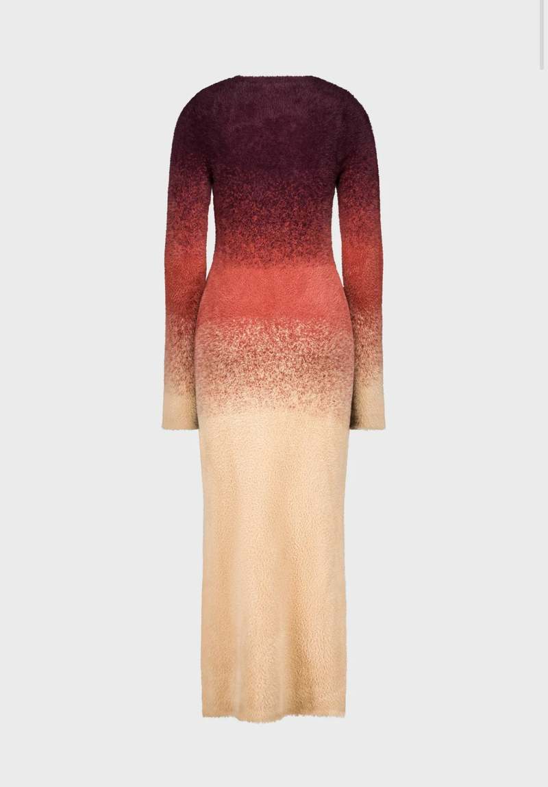 Saemdi Women's Gradient Knit Dress - Red