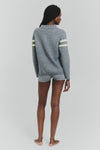Stripe Sleeve Polo Sweater