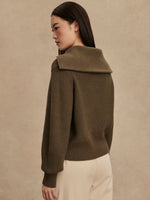 Maura Half-Zip Rib Knit Olive Knight