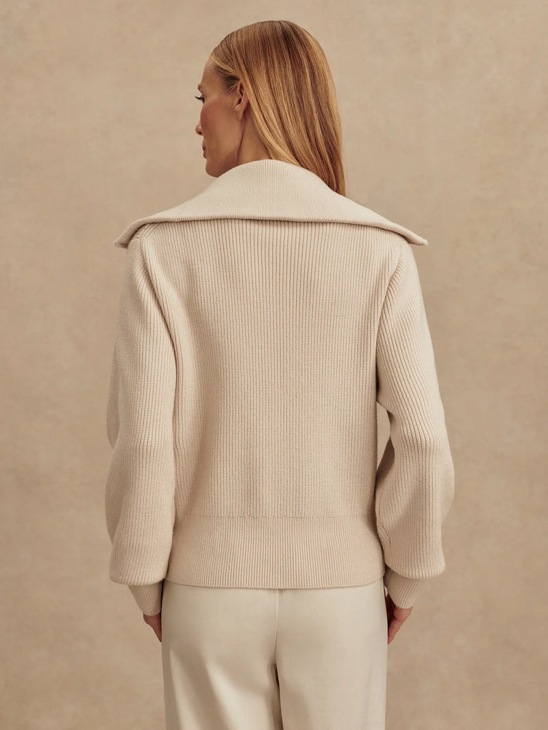 Enrico Knit Jacket Silver Birch