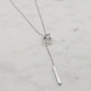 Square Lariat Necklace Silver