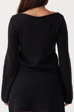 Poppy Long Sleeve Top Black