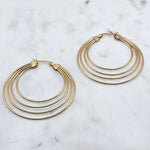 Tre Wire Hoops Gold