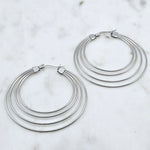 Tre Wire Hoops Silver