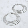 Tre Wire Hoops Silver