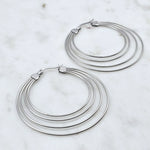 Tre Wire Hoops Silver