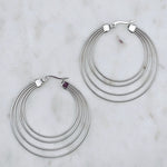 Tre Wire Hoops Silver