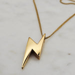 Lightning Bolt Necklace Gold