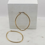 Oval Shaped Gold Hoops