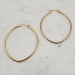 Oval Shaped Gold Hoops