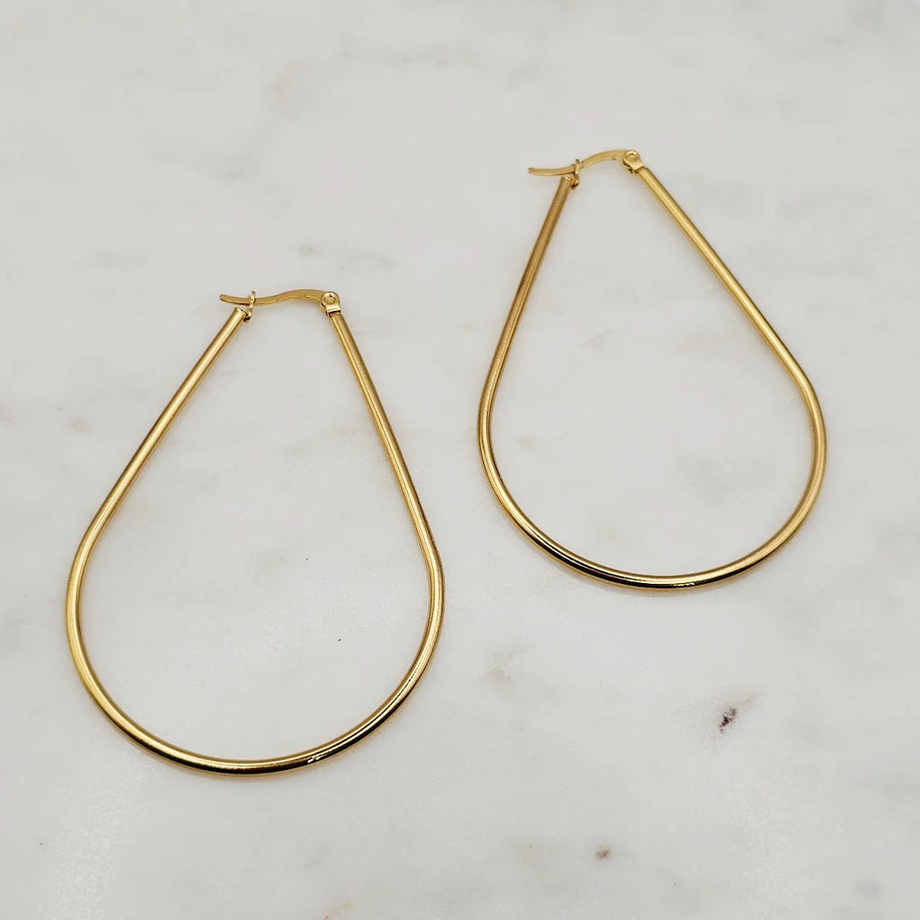 Classic Oval Hoops Large Gold