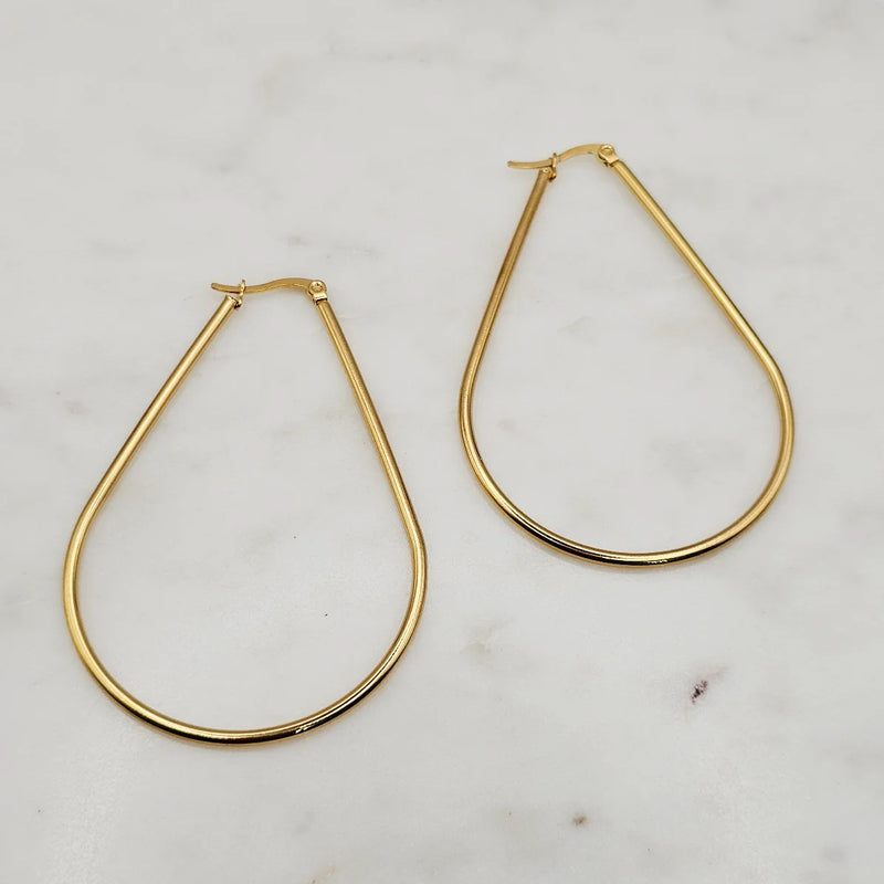 Classic Oval Hoops Large Gold