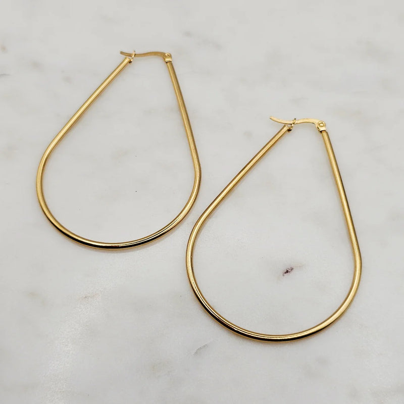 Classic Oval Hoops Large Gold
