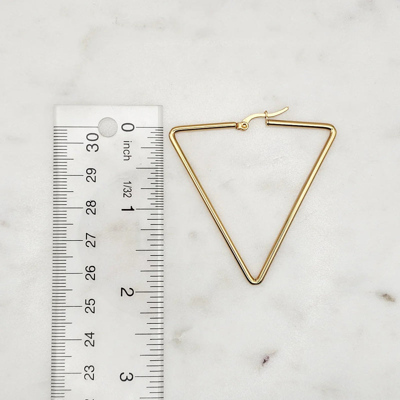 Triangle Hoops Large Gold