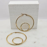 Double Loop Hoops Gold