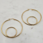 Double Loop Hoops Gold