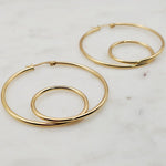 Double Loop Hoops Gold