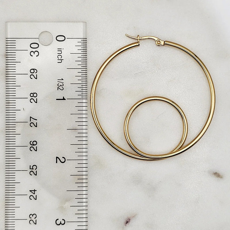 Double Loop Hoops Gold