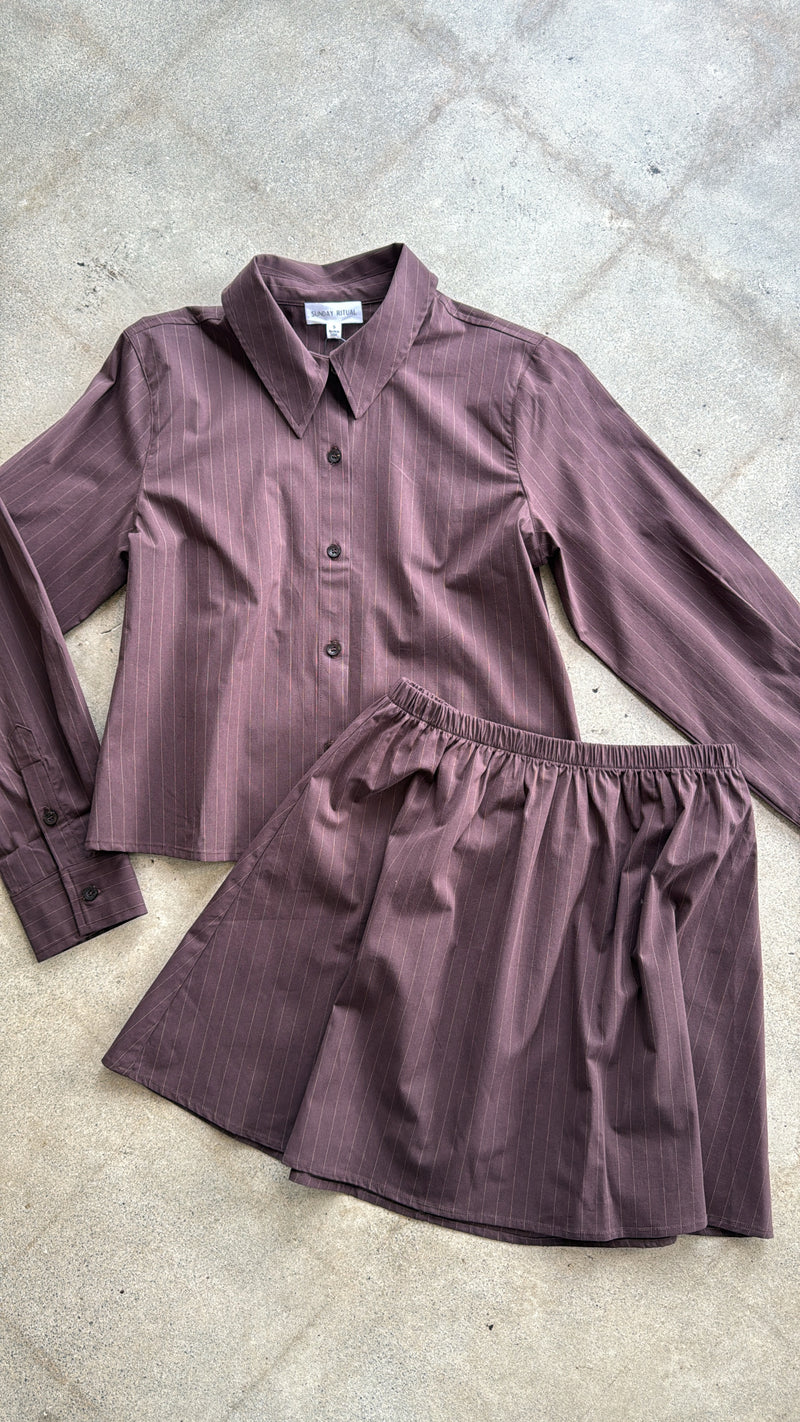 Riley Pinstripe Skirt