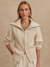 Enrico Knit Jacket Silver Birch