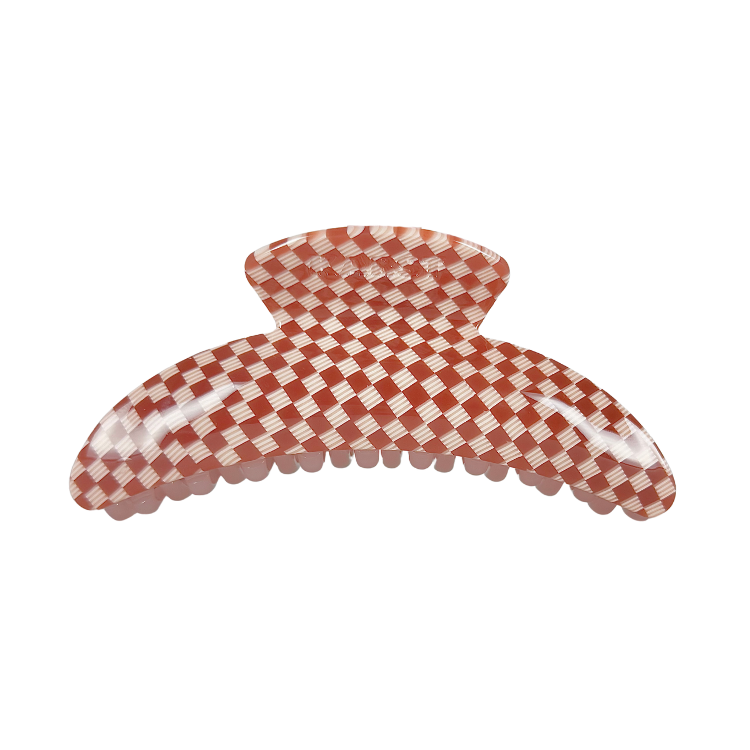 Slim Hair Claw Clip Maraschino Checker