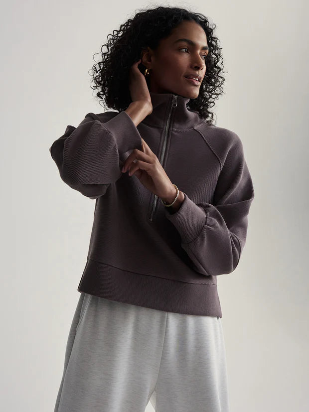 Milano Half Zip Sweat Cocoa Berry