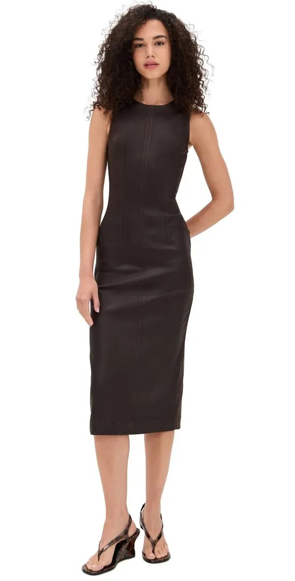Esme Midi Dress Walnut Coated