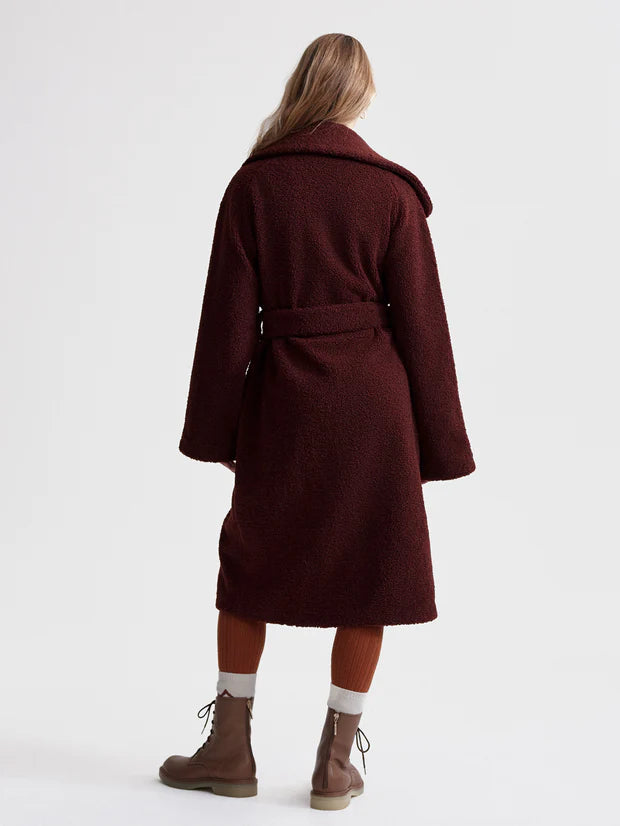 Vermont Sherpa Wrap Coat Red Chocolate