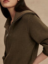 Maura Half-Zip Rib Knit Olive Knight