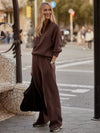 The Wide Leg Pant 30" Coffee Bean Marl