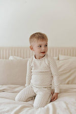 Kids' Organic L/Sleeve PJ Set in Crimson Mini Hearts