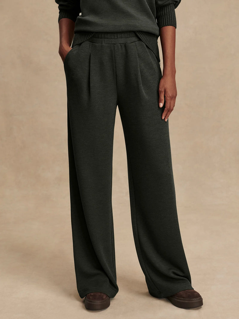The Extra Wide Leg Pant 29.5" Olive Marl
