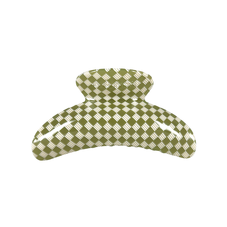 SuperClip Hair Claw Olive Checker