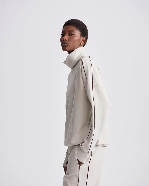 Ariana High Neck Midlayer Cement Marl/ Bitter Chocolate