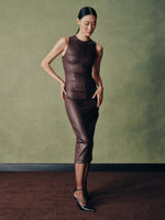 Esme Midi Dress Walnut Coated