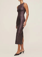 Esme Midi Dress Walnut Coated