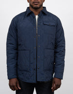 Down Filled Quilted Shirt Jacket Navy