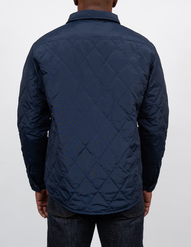 Down Filled Quilted Shirt Jacket Navy