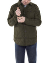 Down Filled Quilted Shirt Jacket Olive