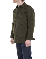 Down Filled Quilted Shirt Jacket Olive