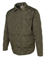 Down Filled Quilted Shirt Jacket Olive