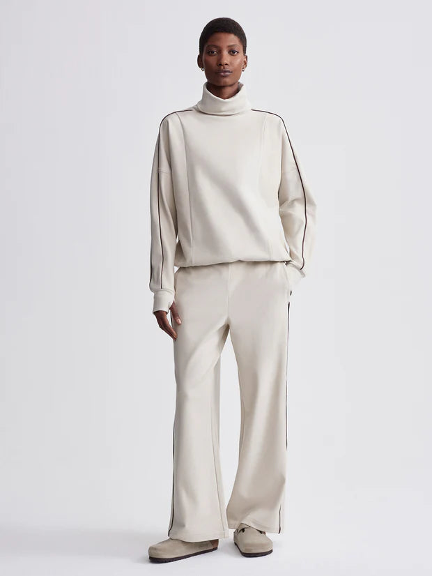 Ariana High Neck Midlayer Cement Marl/ Bitter Chocolate