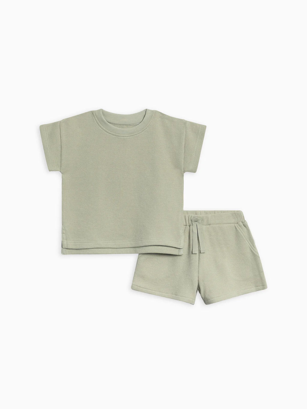 Odell Waffle Tee And Shorts Set Mint