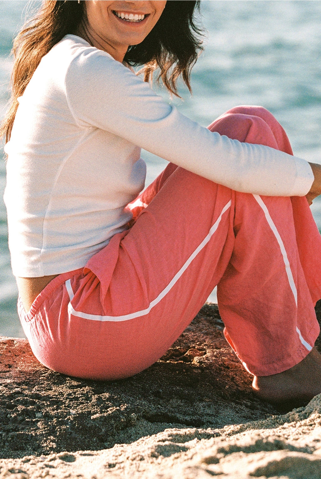 Linen Track Pant Pink