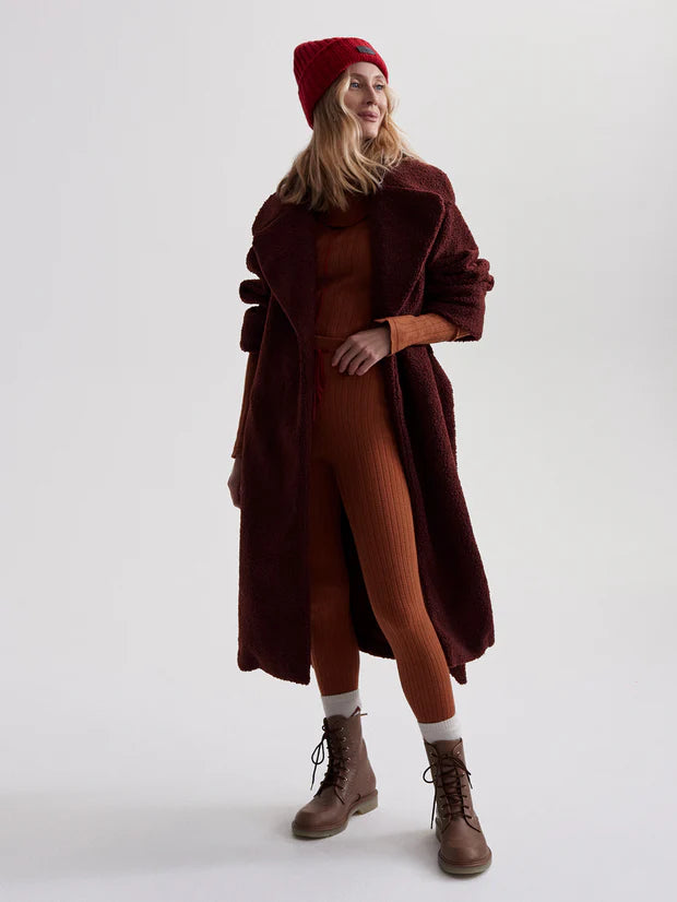 Vermont Sherpa Wrap Coat Red Chocolate
