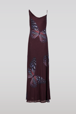 Mesh Butterfly Maxi Dress Purple