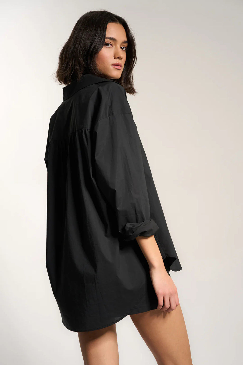 Poplin Button Down Black
