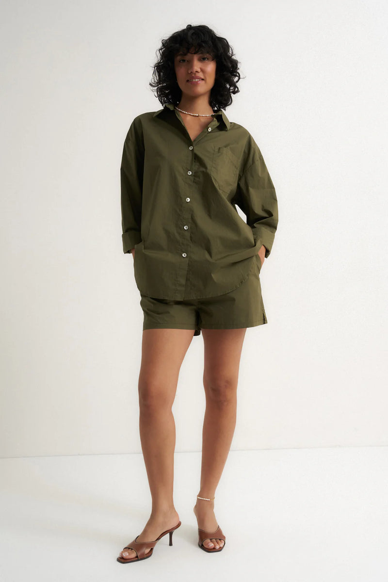Poplin Button Down Olive
