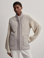 Covey Reversible Quilt Gilet Dove/Sandshell