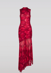 Abstract FLoral Mesh Maxi Dress